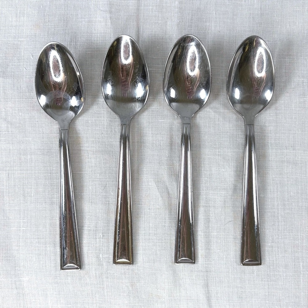 Gorham Marabella 18/8 Stainless Steel Teaspoons Set of 4 Square End Flatware